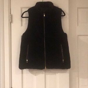 Black furry vest